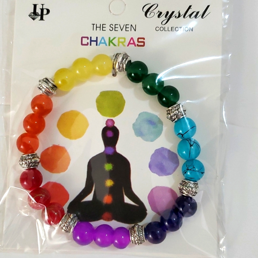 7 Chakras Beaded Healing Reiki Natural Stone Bracelet Elastic Men & Women Jewelr